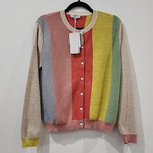 Stella McCartney Striped Lurex Knit Cardigan